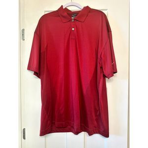 Nike Dri-Fit Men's Golf Polo Size XXL Dark Red Breathable Logo Shirt